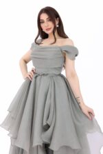 ⁦فستان ناعم  بقصات متمايلة⁩ - الصورة ⁦4⁩