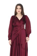 ⁦فستان مخمل شتوي انيق⁩ - الصورة ⁦9⁩