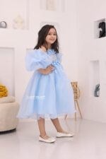 ⁦فستان بناتي فخم بأكمام بوف⁩ - الصورة ⁦6⁩