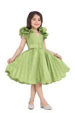 ⁦فستان بناتي اخضر بفونكه انيقة⁩ - الصورة ⁦2⁩