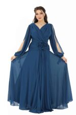 ⁦فستان ناعم باكمام مفتوحه⁩ - الصورة ⁦2⁩