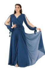 ⁦فستان ناعم باكمام مفتوحه⁩ - الصورة ⁦3⁩