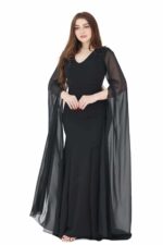 ⁦فستان سهره ملكي بأكمام شيفون⁩ - الصورة ⁦4⁩