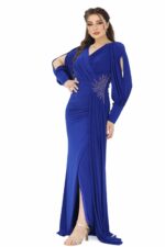 ⁦فستان مناسبات بتطريز جانبي⁩ - الصورة ⁦3⁩