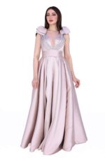 ⁦فستان سهره طويل بكسرات⁩ - الصورة ⁦4⁩