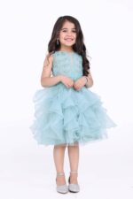 ⁦فستان بناتي سماوي شرائح⁩ - الصورة ⁦3⁩