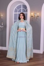 ⁦جلابية رمضانية بأكمام مفتوحه مشجر⁩ - الصورة ⁦2⁩