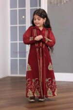 ⁦جلابية بناتي مغربي بتطريز ذهبي⁩ - الصورة ⁦3⁩