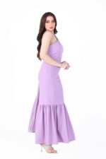 ⁦فستان ناعم بكم واحد مفتوح⁩ - الصورة ⁦3⁩