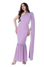 فستان ناعم بكم واحد مفتوح