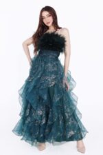 ⁦فستان سهرة تب بريش⁩ - الصورة ⁦4⁩