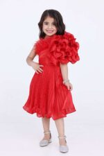 ⁦فستان احمر بناتي بريش⁩ - الصورة ⁦2⁩