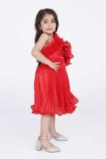 ⁦فستان احمر بناتي بريش⁩ - الصورة ⁦4⁩