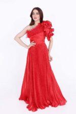 فستان سهرة بليسية بريش