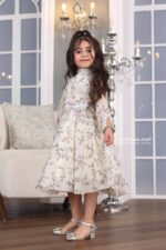 ⁦فستان بناتي مشجر بأكمام طويلة⁩ - الصورة ⁦3⁩