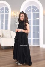 ⁦فستان بناتي اسود بتصميم فاخر⁩ - الصورة ⁦4⁩