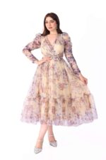 ⁦فستان ناعم مورد انيق⁩ - الصورة ⁦2⁩