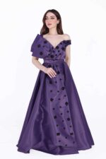 ⁦فستان سهرة بتنورة مزدوجة⁩ - الصورة ⁦4⁩