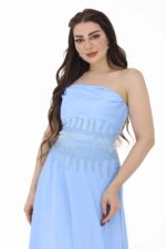 ⁦فستان سماوي كلاسكي انيق بتطريز⁩ - الصورة ⁦4⁩