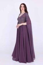 ⁦فستان سهرة بأكمام منديل⁩ - الصورة ⁦2⁩