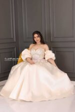 ⁦فستان سهره راقي بأكمام بوف⁩ - الصورة ⁦3⁩