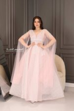 فستان سهرة  باكمام كيب