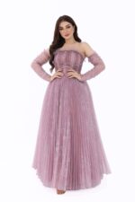 ⁦فستان سهرة طويل منفوش⁩ - الصورة ⁦2⁩