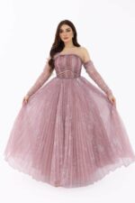 ⁦فستان سهرة طويل منفوش⁩ - الصورة ⁦4⁩