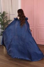 ⁦فستان سكري راقي بذيل كحلي⁩ - الصورة ⁦3⁩