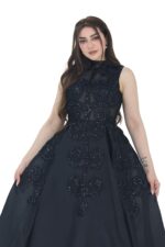 ⁦فستان سهرة أسود كت فخم⁩ - الصورة ⁦2⁩