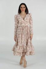 ⁦فستان ميدي مشجر⁩ - الصورة ⁦2⁩