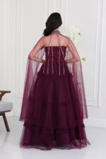 ⁦فستان سهرة كيب مطرز⁩ - الصورة ⁦4⁩