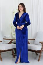 ⁦فستان سهرة مخمل شتوي⁩ - الصورة ⁦3⁩