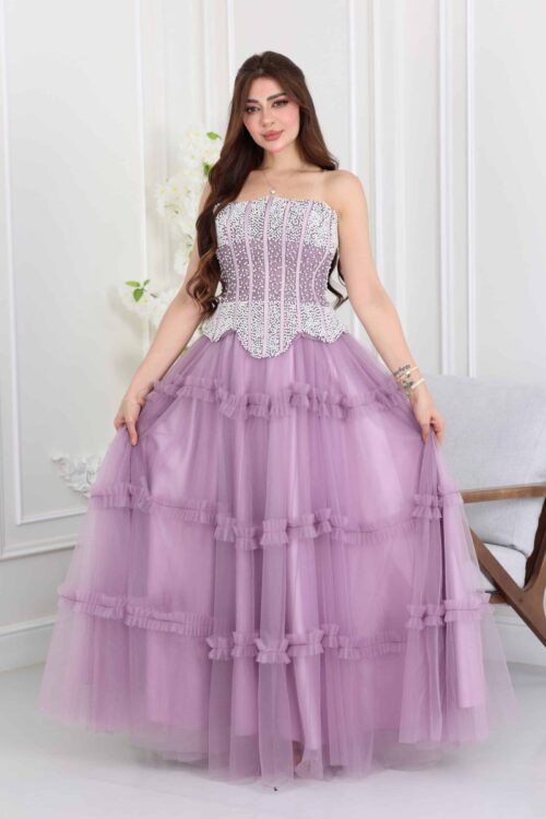 فستان سهرة طبقات تل