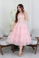 ⁦فستان تل مطرز ميد⁩ - الصورة ⁦2⁩