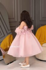 ⁦فستان بناتي فخم بأكمام بوف⁩ - الصورة ⁦5⁩