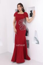 ⁦فستان سهرة بأكمام اوف شولدر أنيقة⁩ - الصورة ⁦3⁩