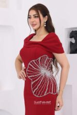 ⁦فستان سهرة بأكمام اوف شولدر أنيقة⁩ - الصورة ⁦5⁩