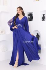 ⁦فستان سهرة بأكمام طويله مطرزة⁩ - الصورة ⁦4⁩