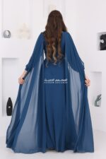 ⁦فستان سهرة بأكمام كيب⁩ - الصورة ⁦8⁩