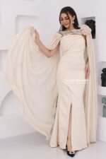 ⁦فستان سهرة بأكمام منديل فخمة⁩ - الصورة ⁦8⁩