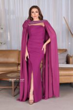 ⁦فستان سهرة بأكمام منديل فخمة⁩ - الصورة ⁦3⁩