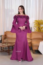 ⁦فستان سهرة بتطريز ورد فخم⁩ - الصورة ⁦2⁩