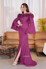 ⁦فستان سهرة بتطريز ورد فخم⁩ - الصورة ⁦4⁩