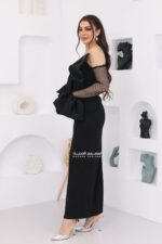 ⁦فستان سهرة بفيونكة راقية على الصدر⁩ - الصورة ⁦6⁩