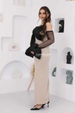 ⁦فستان سهرة بفيونكة راقية على الصدر⁩ - الصورة ⁦5⁩