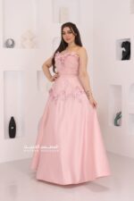 ⁦فستان سهرة زهري مزين بورد⁩ - الصورة ⁦2⁩
