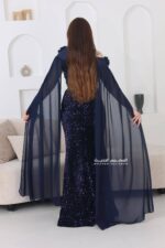 ⁦فستان سهرة مخمل طويل⁩ - الصورة ⁦4⁩