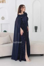 ⁦فستان سهرة مخمل طويل⁩ - الصورة ⁦3⁩