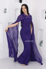 ⁦فستان سهرة ناعم بأكمام طويلة⁩ - الصورة ⁦3⁩